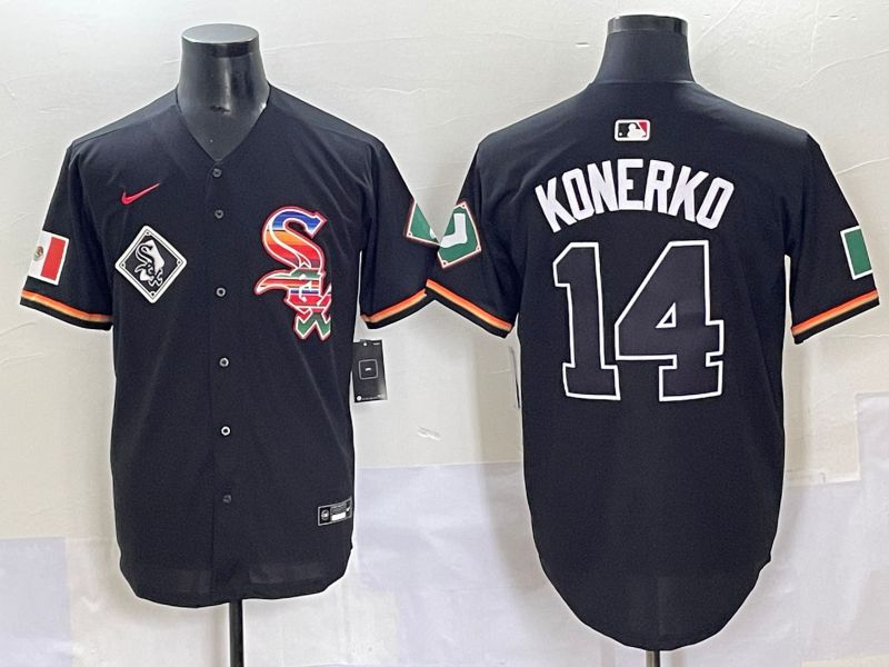 Men 2025 Chicago White Sox #14 Konerko Black Game Nike MLB Jersey style 47
